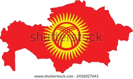 Kyrgyzstan  Flag in Kyrgyzstan  Map, Kyrgyzstan  Map with Flag, Country Map, Kyrgyzstan  with Flag, Nation Flag