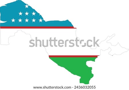 Uzbekistan  Flag in Uzbekistan  Map, Uzbekistan  Map with Flag, Country Map, Uzbekistan  with Flag, Nation Flag