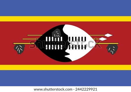 National Flag of Eswatini, Eswatini sign, Eswatini Flag