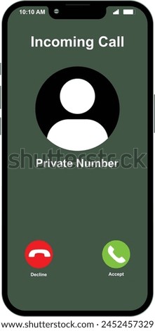 Private call screen, incoming call screenshot, Private number calling Mobile,  phone call Interface