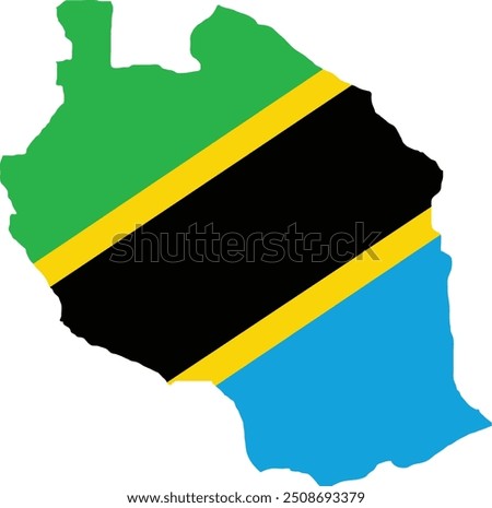 Tanzania Flag in Map, Tanzania Map with Flag, Country Map, Tanzania Map with Flag, Nation Flag Tanzania