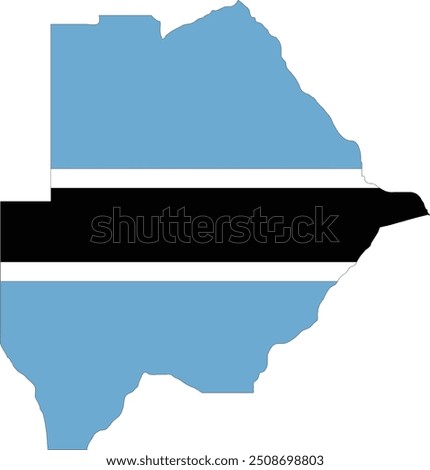 Botswana Flag in Map, Botswana Map with Flag, Country Map, Botswana Map with Flag, Nation Flag Botswana