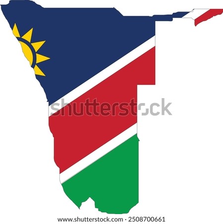 Namibia Flag in Map, Namibia Map with Flag, Country Map, Namibia Map with Flag, Nation Flag Namibia