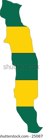 Togo Flag in Map, Togo Map with Flag, Country Map, Togo Map with Flag, Nation Flag Togo