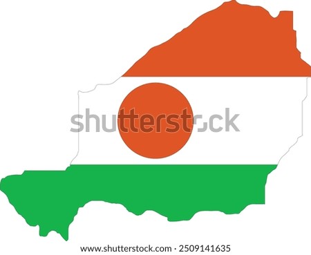 Niger Flag in Map, Niger Map with Flag, Country Map, Niger Map with Flag, Nation Flag Niger