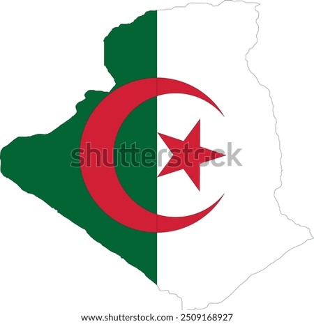 Algeria Flag in Map, Algeria Map with Flag, Country Map, Algeria Map with Flag, Nation Flag Algeria