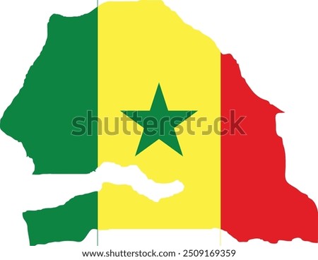 Senegal Flag in Map, Senegal Map with Flag, Country Map, Senegal Map with Flag, Nation Flag Senegal