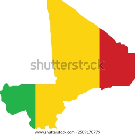 Mali Flag in Map, Mali Map with Flag, Country Map, Mali Map with Flag, Nation Flag Mali