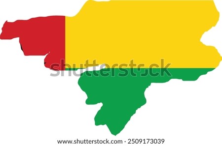 Guinea Bissau Flag in Map, Guinea Bissau Map with Flag, Country Map, Guinea Bissau Map with Flag, Nation Flag Guinea Bissau