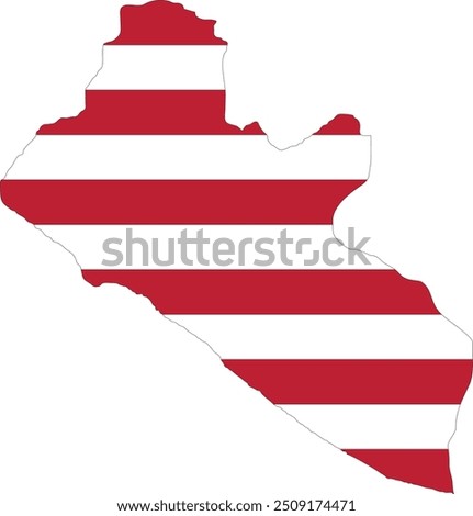 Liberia Flag in Map, Liberia Map with Flag, Country Map, Liberia Map with Flag, Nation Flag Liberia