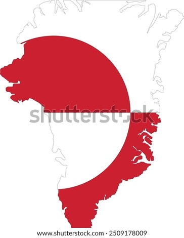 Greenland Flag in Map, Greenland Map with Flag, Country Map, Greenland Map with Flag, Nation Flag Greenland