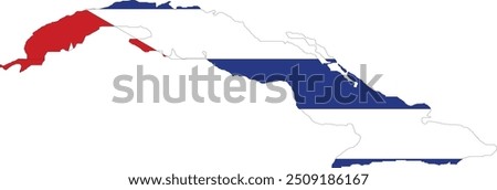 Cuba Flag in Map, Cuba Map with Flag, Country Map, Cuba Map with Flag, Nation Flag Cuba