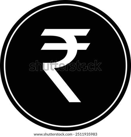 India rupee color sign, rupee icon in black, currency sign, Black rupee Symbol, rupee coin, coin sign, money icon