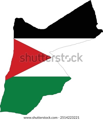 Jordan Flag in Map, Jordan Map with Flag, Map of Jordan, Map with Flag, Nation Flag Jordan