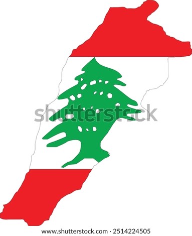 Lebanon Flag in Map, Lebanon Map with Flag, Map of Lebanon, Map with Flag, Nation Flag Lebanon