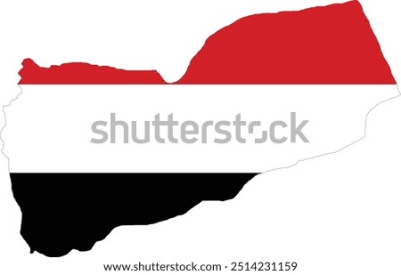 Yemen Flag in Map, Yemen Map with Flag, Map of Yemen, Map with Flag, Nation Flag Yemen