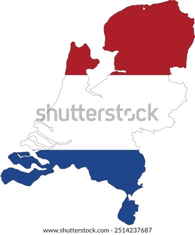 Netherlands Flag in Map, Netherlands Map with Flag, Map of Netherlands, Map with Flag, Nation Flag Netherlands