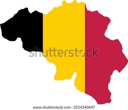 Belgium Flag in Map, Belgium Map with Flag, Map of Belgium, Map with Flag, Nation Flag Belgium