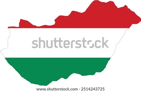 Hungary Flag in Map, Hungary Map with Flag, Map of Hungary, Map with Flag, Nation Flag Hungary