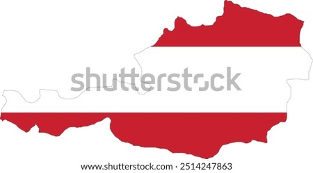 Austria Flag in Map, Austria Map with Flag, Map of Austria, Map with Flag, Nation Flag Austria