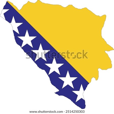 Bosnia and herzegovina Flag in Map, Bosnia and herzegovina Map with Flag, Map of Bosnia and herzegovina, Map with Flag, Nation Flag Bosnia and herzegovina