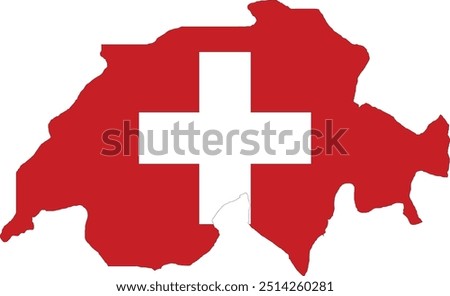 Switzerland  Flag in Map, Switzerland  Map with Flag, Map of Switzerland , Map with Flag, Nation Flag Switzerland 