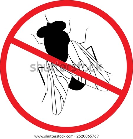 No Housefly Insect icon, stop domestic fly insects, Stop house insect