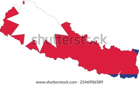 Nepal  Flag in Nepal  Map, Nepal  Map with Flag, Country Map, Nepal  with Flag, Nation Flag