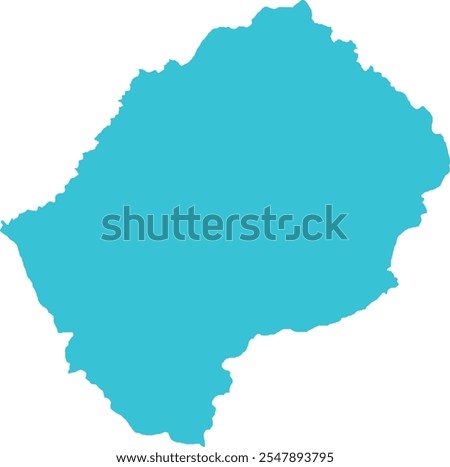 Lesotho MAP in Blue, Country Map, Lesotho, Border Map, Border line of Lesotho, Geographic Map