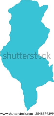 Tunisia MAP in Blue, Country Map, Tunisia, Border Map, Border line of Tunisia, Geographic Map