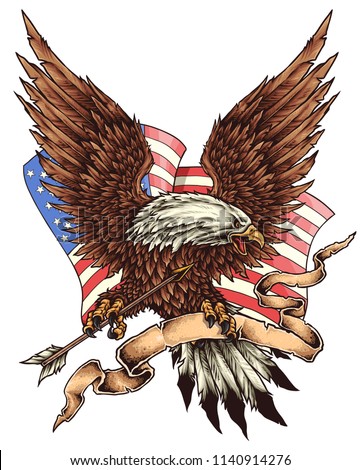 Flying American Eagle Vector Art | Download Free Vector Art | Free-Vectors