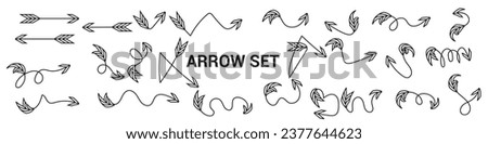 hand drawn arrow set Illustration of Grunge Sketch Handmade Watercolor Doodle Vector Arrow Set