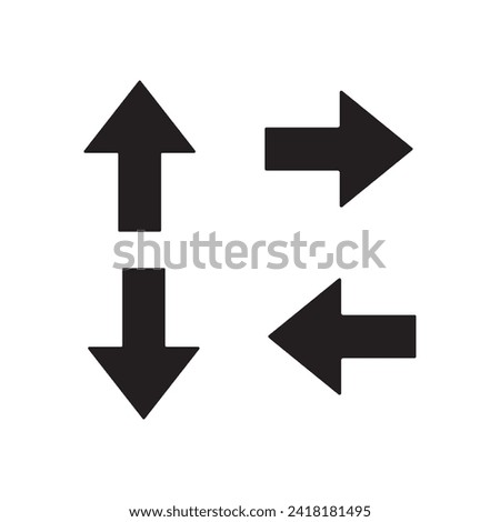 Collection of arrows, direction indicators, movement, for the web, Up, down, left, right direction.