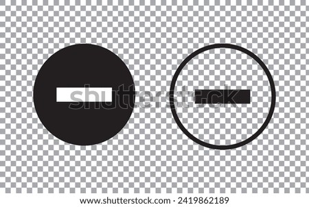 Minus round isolated icon, minus circle two way  vector icon with editable stroke, Rounded delete button