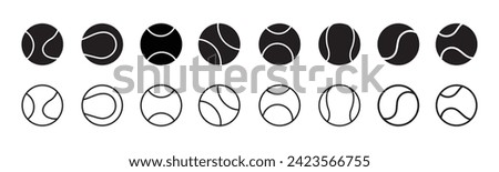 tennis ball icon set. tennis ball icon page symbol for your web site design tennis ball icon logo, app, UI. tennis ball icon in trendy flat style isolated on background, Vector illustration