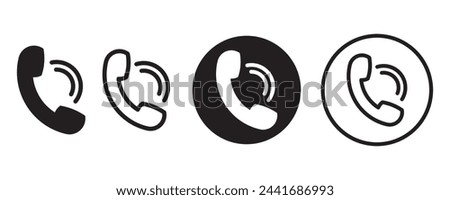 Contact us. Telephone, communication. icon in flat style, Phone icon set. Telephone symbol. icon telephone call. Vector illustration on white background.