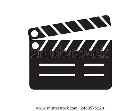 Clapper board icon. Open and closed movie clapper, movie clapper film clap board. Vector illustration