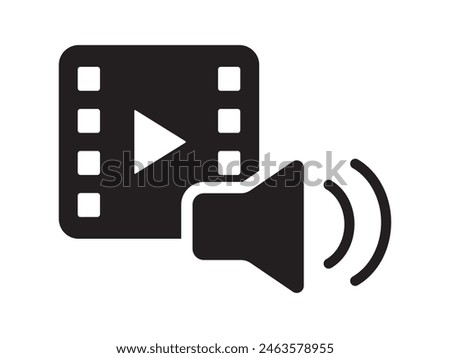 Film or Media Icons with sound speaker vector illustration,