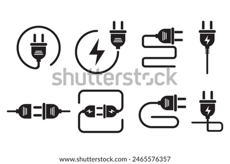 Plug icon vector. Electric plug sign, Electric plugs icon symbol set collection