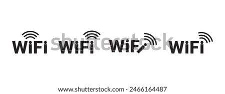 Free WIFI icon set, Internet connection symbol. Wi-fi signal symbol., Vector illustration