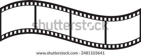 film strip icon used for videography elements, cinema reel. Filmstrip with frames, photo and videos for camera. Old white and black film tapes of 35mm. Realistic film strip on white background.