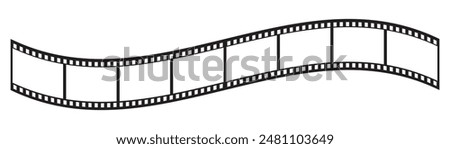 film strip icon used for videography elements, cinema reel. Filmstrip with frames, photo and videos for camera. Old white and black film tapes of 35mm. Realistic film strip on white background.