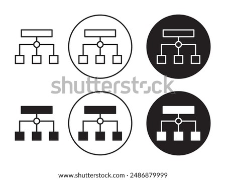 Sitemap thin line black  icon, Org Hierarchy, organization chart icon, Project team. Project management, Team structure, Black solid icon for Dom diagram