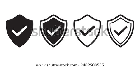 Shield check mark icon vector isolated on white background, Protection, security icon vector illustration