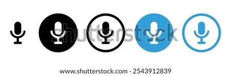 Microphone icon vector set. audio illustration sign collection. mic symbol. Karaoke mic pictogram. Voice illustration. Record symbol.