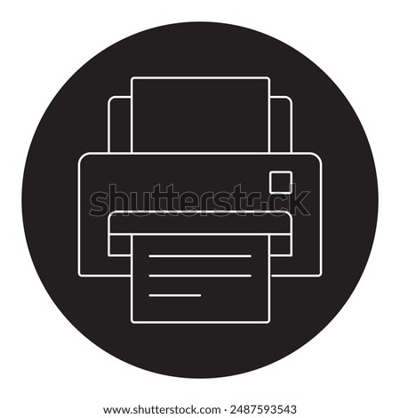 Printer Icon in Vector Format, Printer Icon for Office and Home Use, Vector Icon of a Digital Printer, Printer Machine Icon for Document Printing