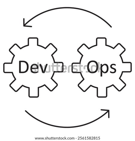 Devops icon, Accelerating Software Development with DevOps Practices, Transforming IT Operations Through DevOps Automation icons, vector