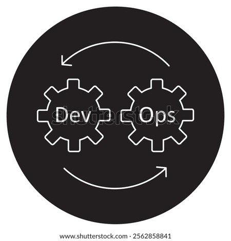 Devops icon, Accelerating Software Development with DevOps Practices, Transforming IT Operations Through DevOps Automation icons, vector