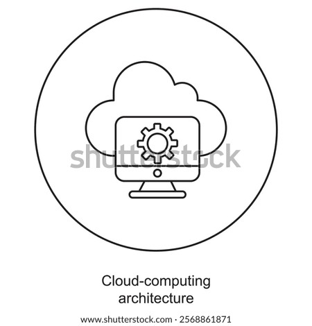 Cloud-computing architecture icon, Building the Future Exploring Cloud Computing Architecture, Optimizing Performance with Modern Cloud Computing Designs, vector