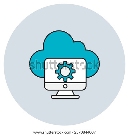 Cloud-computing architecture icon, Building the Future Exploring Cloud Computing Architecture, Optimizing Performance with Modern Cloud Computing Designs, vector